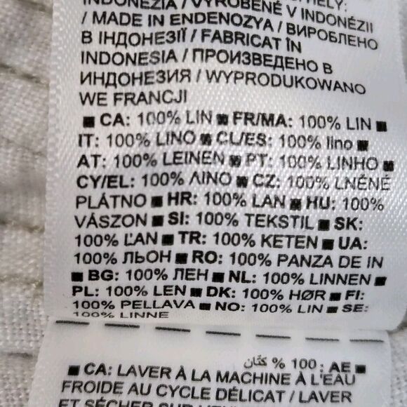 Athleta Linen Jogger Pants Womens 8 Neutrals Animal Print Resort Wear Cruise - Picture 11 of 12